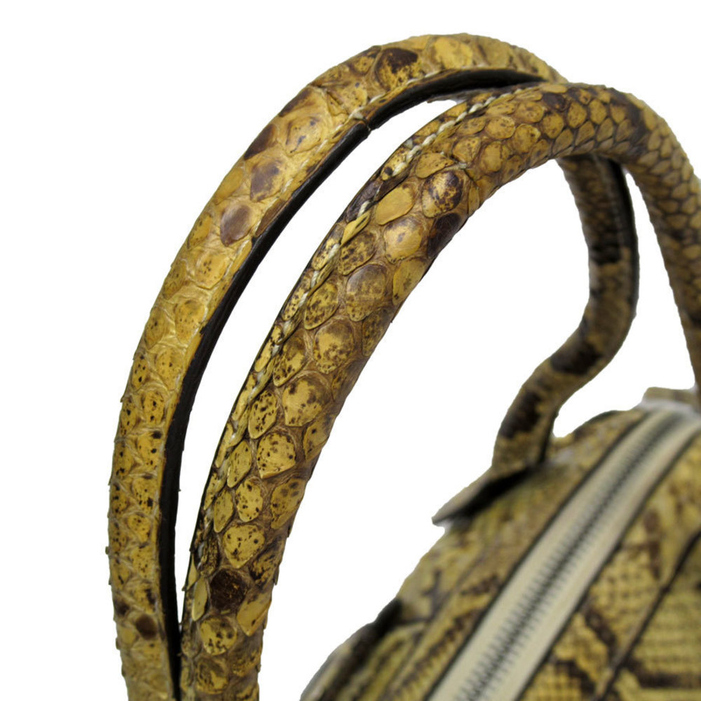 Salvatore Ferragamo Python Shoulder Bag Yellow Be… - image 3